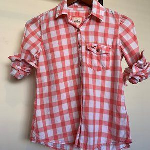 XS Hollister Womens Plaid Button Down Shirt
